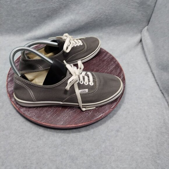 Vintage Vans Authentic Grey Canvas Lace-Up Sneakers Unisex Size - Picture 3 of 11